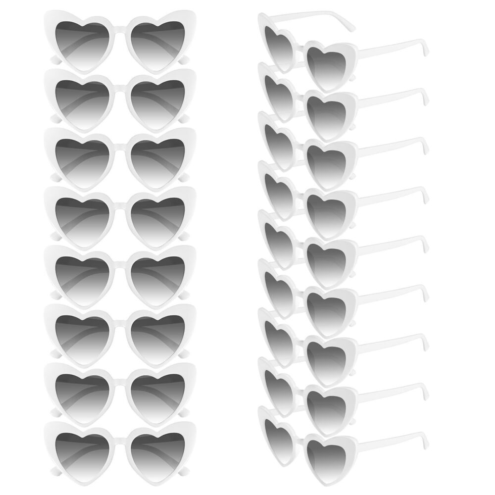 6686 8/16 Pcs Heart Shaped Sunglasses Bulk Vintage Heart Glasses